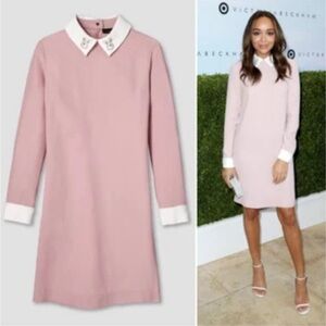 Victoria Beckham Pink Bunny Collar Dress XS
